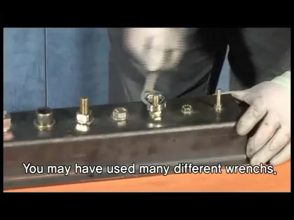 Magic Wrench on a row of different bolts